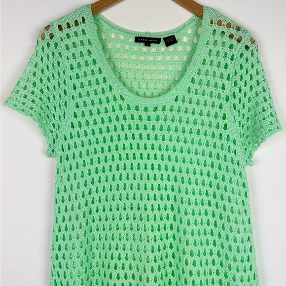 Jeanne Pierre Mint Green Open-Knit Tunic Dress - Picture 2 of 8